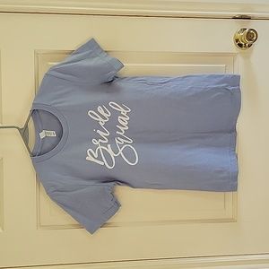 Light blue bride squad t shirt - XS
